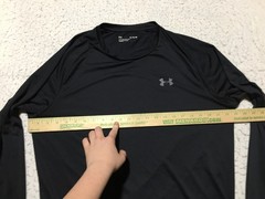 Under Armour T Shirt Mens XL Loose Black Crew Neck Long Sleeve Stretch Soft