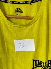 Lonsdale London Neon Yellow Graphic T-Shirt – Mens Large – Sporty Mesh