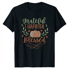 Grateful Thankful Blessed Autumn Fall Thanksgiving T-shirt