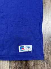 Vintage Russell Athletic T-Shirt Large Royal Blue High Cotton Pocket 90s