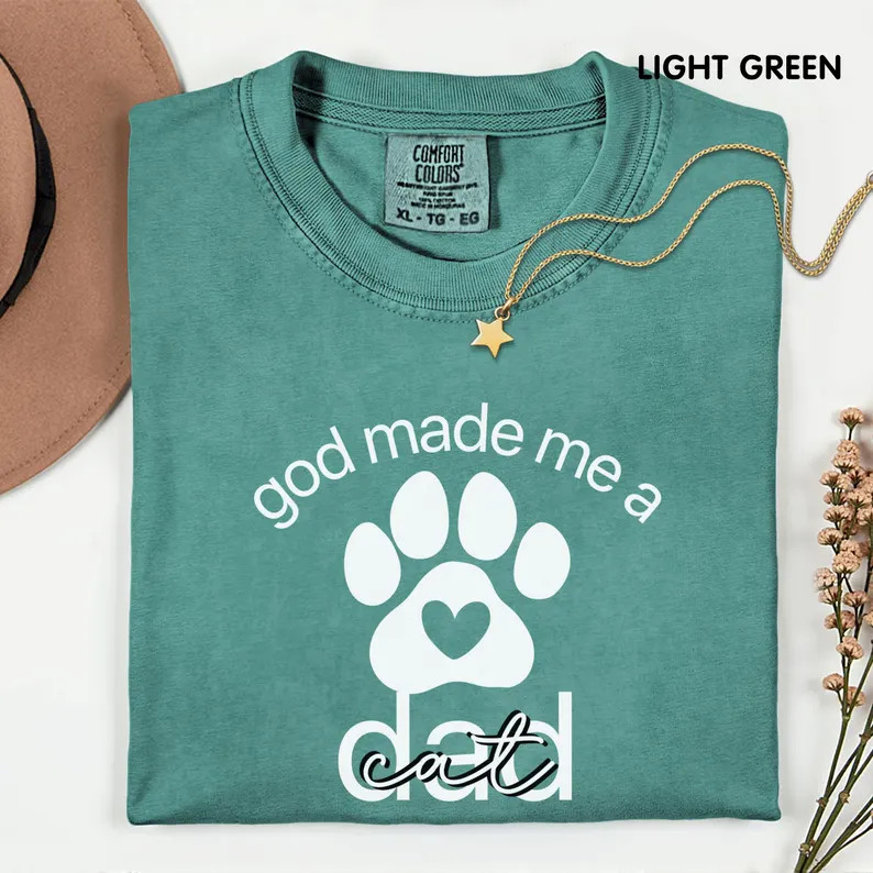 Custom God Made Me CatDog Dad Gildan Tee Funny Pet Lover Gift