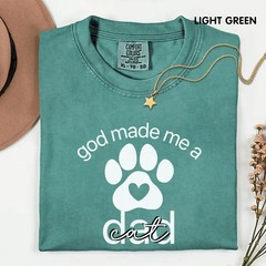 Custom God Made Me CatDog Dad Gildan Tee Funny Pet Lover Gift