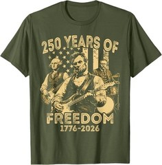 Abraham Lincoln Playing Guitar 4th July 250th Anniversary T-Shirt