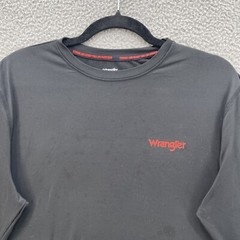 Wrangler Base Layer Top Men Medium M Black Soft Comfort Casual Workwear Logo Tee
