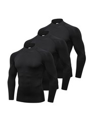 3 Pack Men Compression Shirts Long Sleeve Mock Turtleneck Athletic Baselayer …