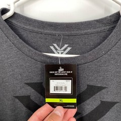 Vortex Men’s Long Sleeve Crew Neck Shirt Core Logo Charcoal Gray Size XL