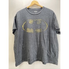 Batman Keaton Logo T-Shirt Men’s XXL Flocked Distressed Gray Graphic Tee 50-52