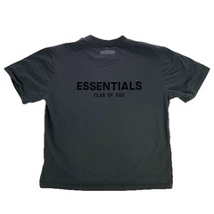 Fear of God Essentials Shirt Stretch Limo Black Mens Size 2XL Spell Out