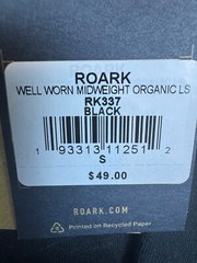 Roark Shirt Mens Small Black Midweight Organic Cotton Sustainable Pocket Surf T