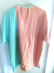 Vintage 90s Teddy Fresh Crewneck Pink Blue Retro Color Block T Shirt Mens XL