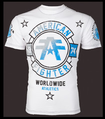 AMERICAN FIGHTER White SILVERLAKE Athletic Graphic T-shirt NWT