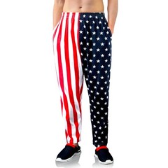 American Flag Joggers for Men with Pockets – Size M Red Sport Sweatpants