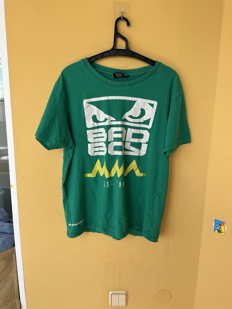 VIntage Bad Boy Pro Series Big Eyes Green MMA T Shirt UFC USA Brazil Japan sz L