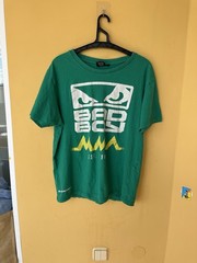 VIntage Bad Boy Pro Series Big Eyes Green MMA T Shirt UFC USA Brazil Japan sz L