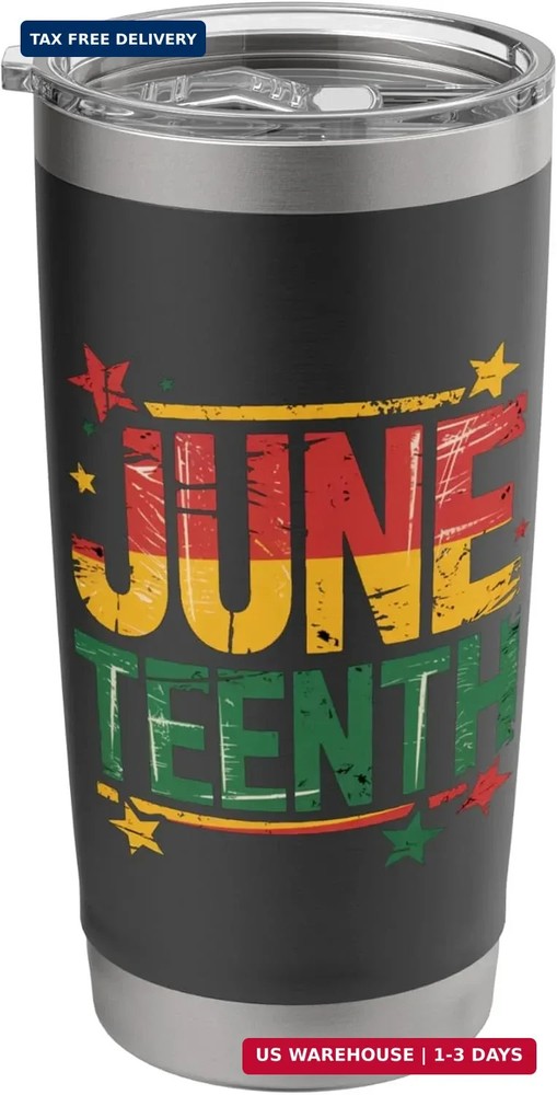 Juneteenth Party Outfit Black Independence Day Merch Stainless Steel Insulated T