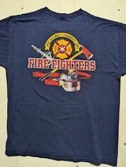 Y2k Steve & Barry’s Firefighters Most Demanding Job T-shirt Axe Helmet Hose XL