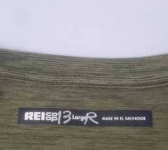 REI Co-op Graphic Performance T-Shirt Mens Large Green Heather Outdoor Adult Tee