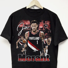 Ja Morant Rap Tee portland trailblazer blazer vtg hip hop graphic t-shirt jersey