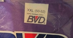 Vintage BVD Mens Purple Pocket Tee XXL (50-52) Combed Cotton USA Made BRAND NEW