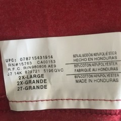 Hanes ComfortBlend Short Sleeve Red Henley Gray Raglan Tee Big Men 2XL