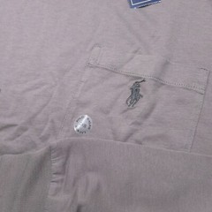 POLO RALPH LAUREN CREW T-SHIRT -2XB BIG XXL GRAY SMOOTH LONG SLEEVE POCKET -PONY