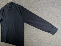 LL Bean Mock Neck Shirt Mens Large Navy Long Sleeve Tee 100% Cotton 508112