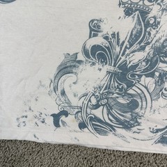 DWNTWN Express Shirt Mens Large White Blue Graphic Ascendance Luster Tattoo Tee