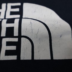The North Face Mens Medium Long Sleeve Logo Tee Blue (see photo for flaw)