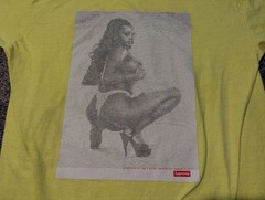 Supreme Shirt Mens Medium Neon Yellow Digi Girl SS17 Digital Block Logo