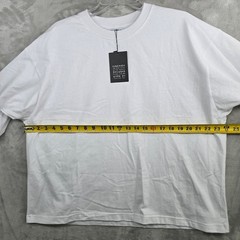 LINW LOST in NOWHERE Mens White Oversized Cropped tee T Shirt XL Handmade