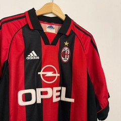 Vintage 90s AC Milan Italy Adidas Soccer Football Jersey Black Red Striped Large