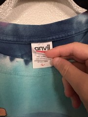 Anvil Grateful Dead New York Bear Double-Sided Blue Tie-Dye Tee L