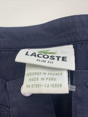 Lacoste Henley Neck Cut And Sew Waffle Linen Blend Long Sleeve 6 Navy Blue