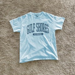 Gulf Shores Alabama Souvenir Beach Classic, Minimalist T-Shirt Light Blue