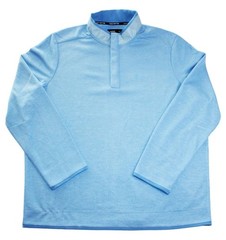 Three Sixty Six Mens 2X Pullover 1/4 Snap Mock Collar Long Sleeve Rib Knit Blue