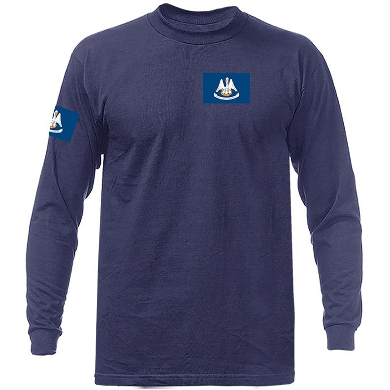 State of Louisiana Flag Crest LA Graphic Long Sleeve