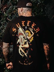 Sullen Men’s Open Water Short Sleeve Premium T-shirt Shark Tattoo Style Tee
