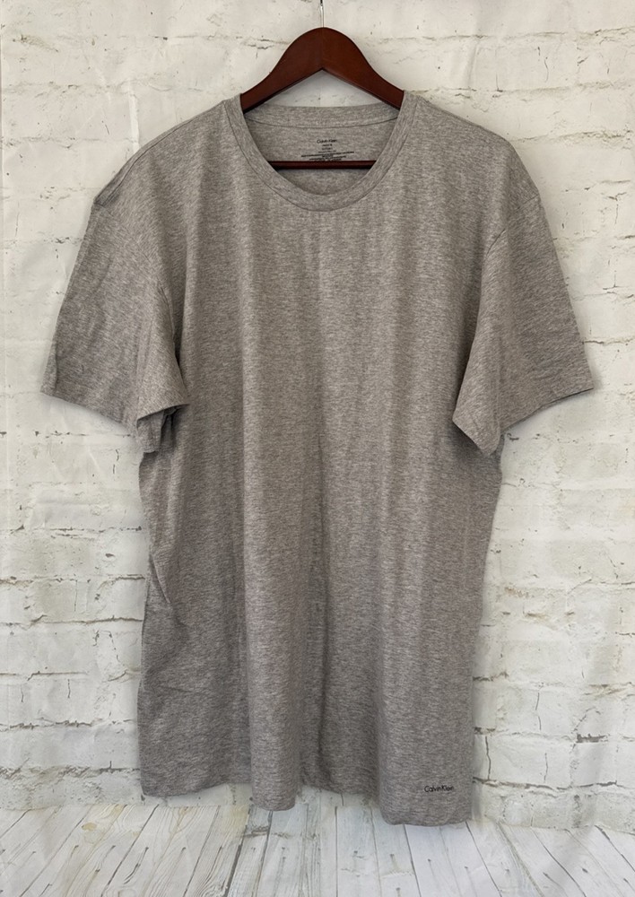 NEW Calvin Klein Cotton Classics SS Crewneck Undershirts NP2205O- 1 Pc- Grey- XL