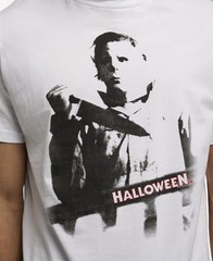 Men’s JOHN CARPENTER’S HALLOWEEN Graphic Tee T-Shirt MICHAEL MYERS Knife XL *6S