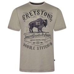 Mens KAM BIG Fashion T Shirt Short Sleeve Casual Cotton Greystone Summer 2-8XL