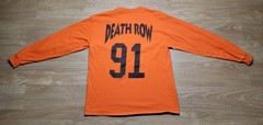 Death Row Records Graphic Tee Long Sleeve Mens L West Coast Rap in Prison Orange