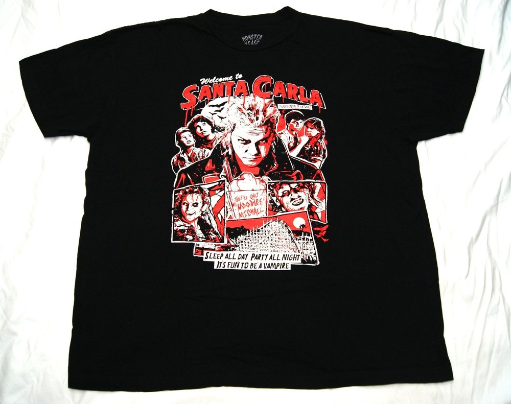 lost boys movie t-shirt men’s 2XL black comic book style welcome to santa carla