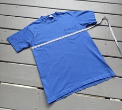 VTG 90s Faded Blue Pocket T Shirt—MADE IN USA—Single Stitch 100% Cotton Large
