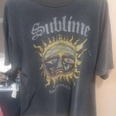 Sublime Men’s Gray Crew Neck Short Sleeve Graphic Print Cotton Knit Tee XL