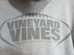 Vineyard Vines Gray Football Hooded Long Sleeve Shirt Size Small EUC