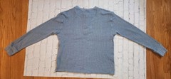 Ralph Lauren RRL Henley Shirt Blue M Thermal Long Sleeve