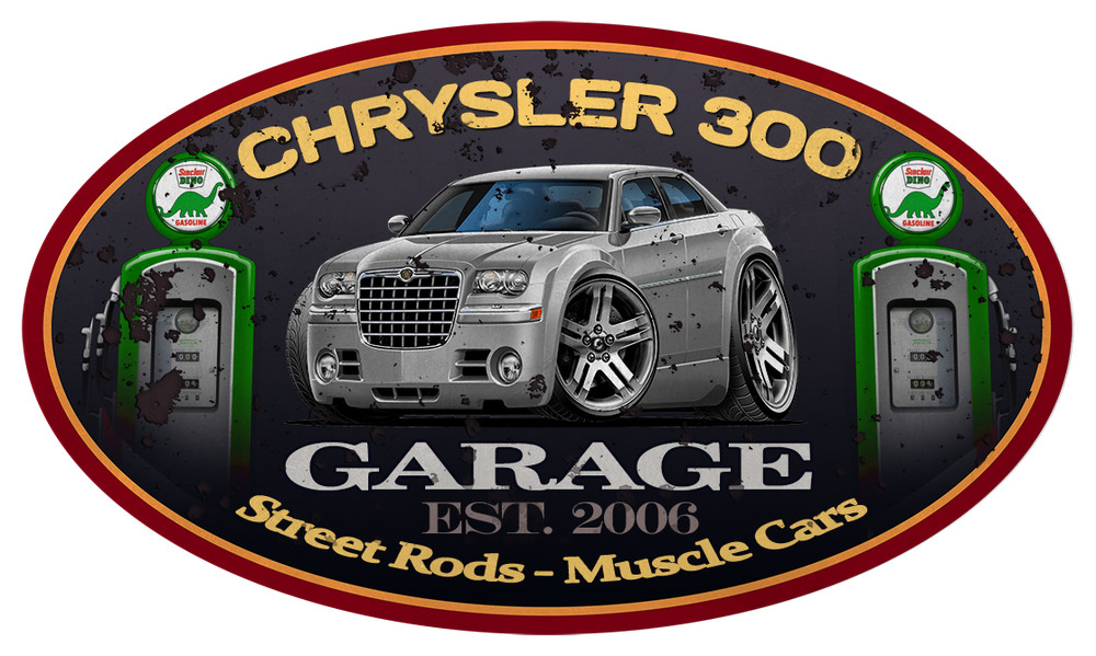 Chrysler 300 Classic Car Garage Sign Wall Art Graphic Sticker