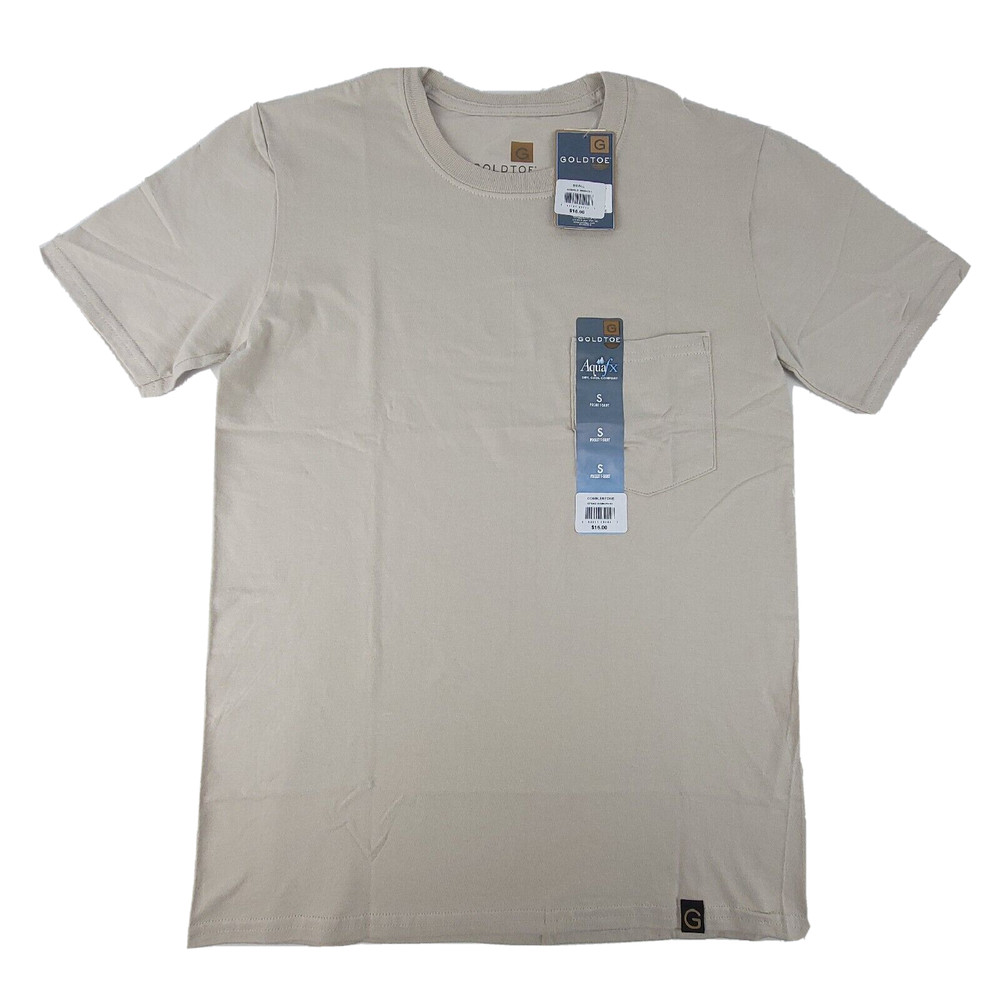 Gold Toe Men’s Crew Neck Pocket T-Shirt Size Small 34-36 Cobblestone New