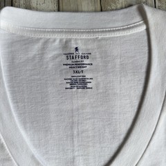 Stafford Men’s 3XLT White Heavyweight Classic Fit Premium Performance Cotton Tee