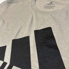 Adidas Shirt Mens Size Large Go To Performance Tee Gray Logo Activwear